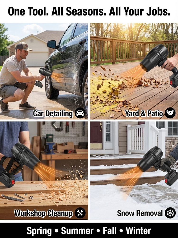 【Clean your yard in 3 seconds】The most powerful hair dryer ever, with 10 times stronger airflow, combining blower and vacuum functions.