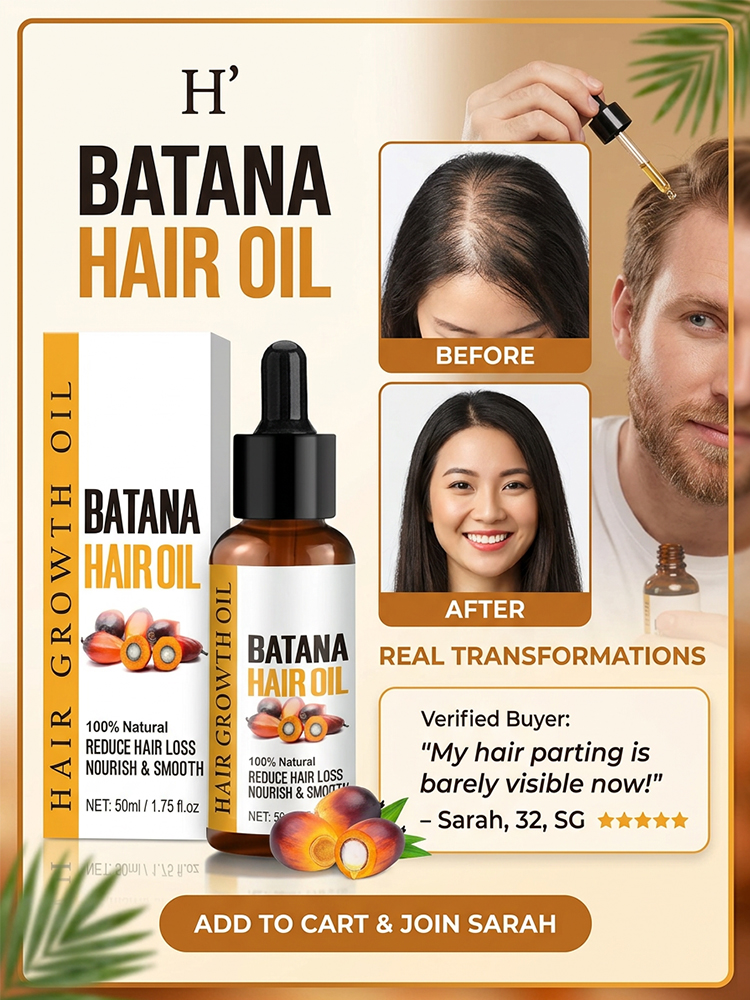 🌿Developed by Cambridge University, this hair growth oil features a pure plant-based formula that effectively improves hairline, hair whorl, and thinning hair on the crown.