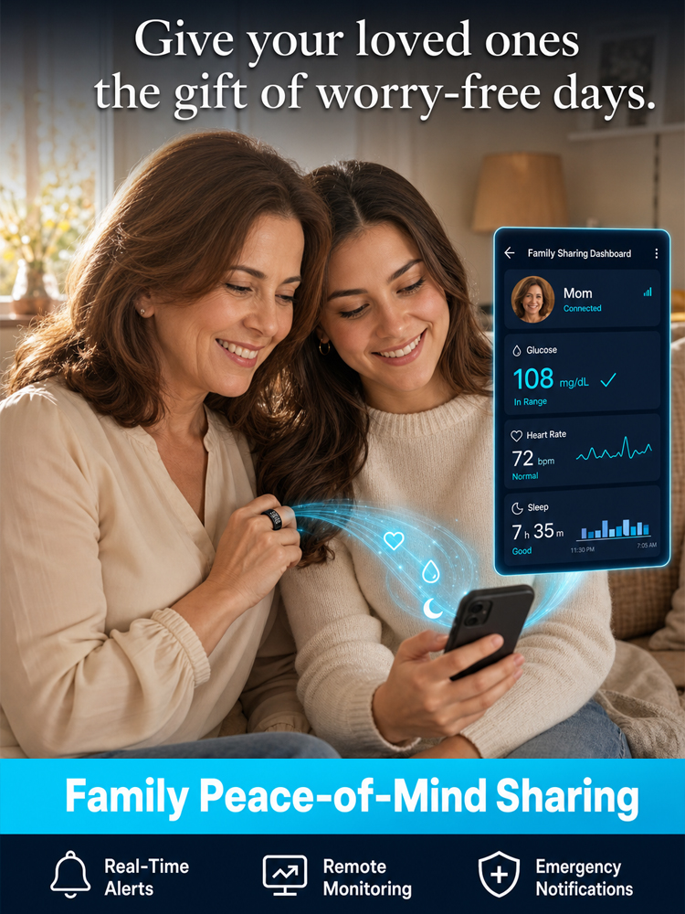 👨‍⚕️【Cutting-Edge Silicon Valley Technology】Say Goodbye to Needle Pain! Precise 24/7 Monitoring: A single smart ring tracks your blood pressure and blood sugar trends. Your personal health manager worth millions! 💎