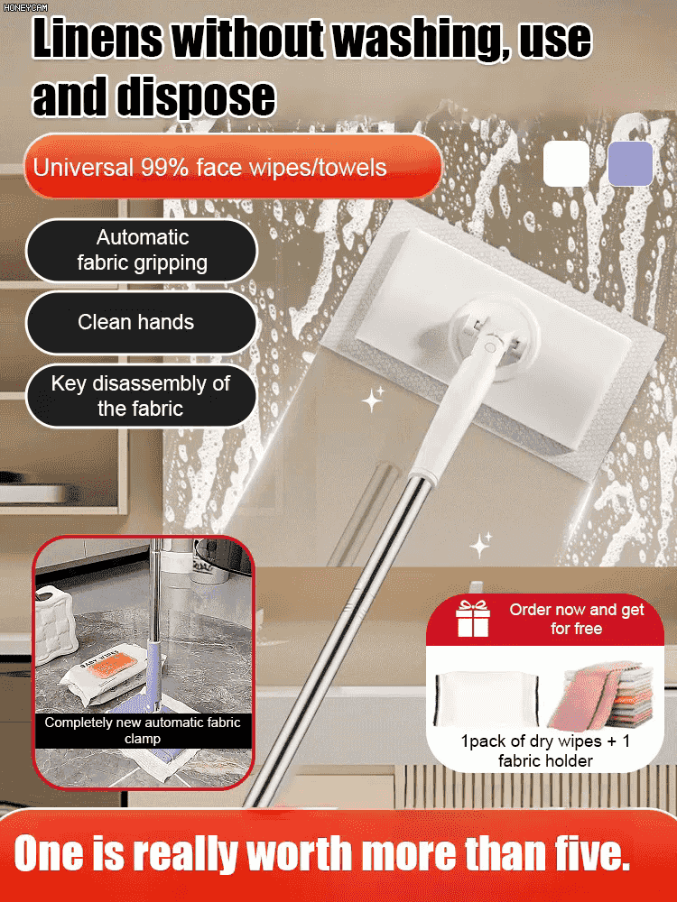Automatic Mop 2.0 Keeps Your Hands Clean, No Need to Wash Your Hands, Say Goodbye to Scratching Your Hair!