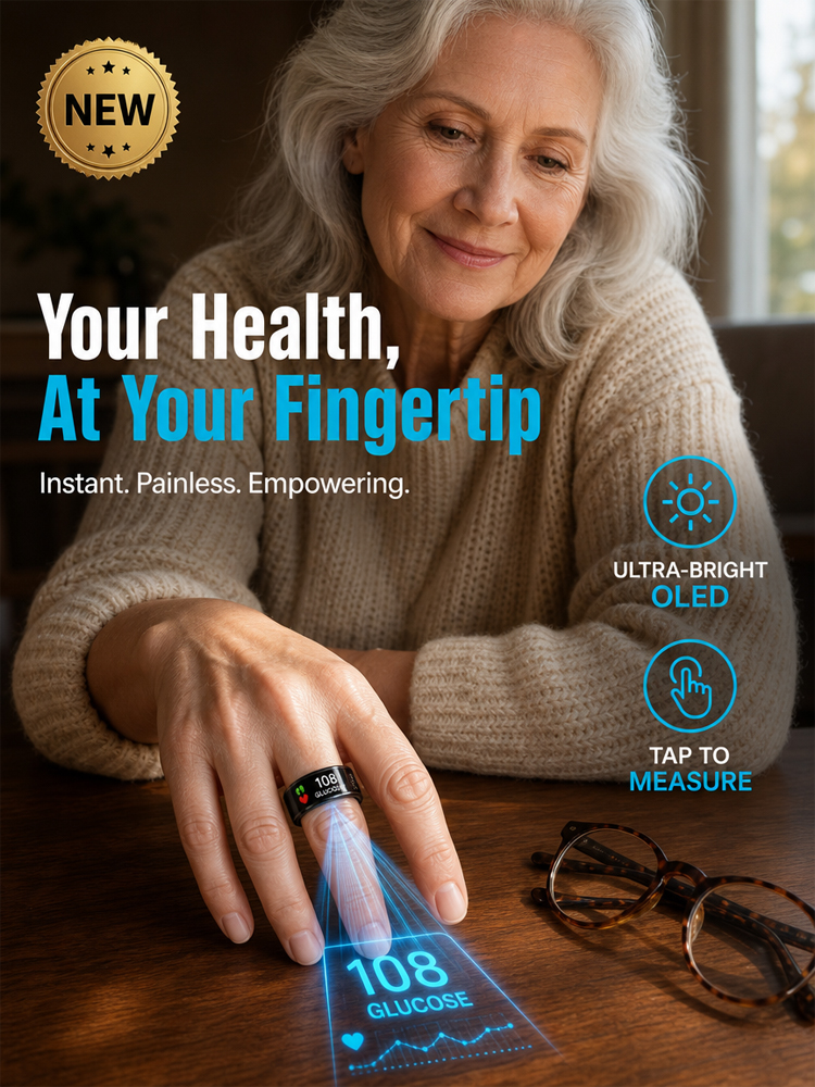 👨‍⚕️【Cutting-Edge Silicon Valley Technology】Say Goodbye to Needle Pain! Precise 24/7 Monitoring: A single smart ring tracks your blood pressure and blood sugar trends. Your personal health manager worth millions! 💎