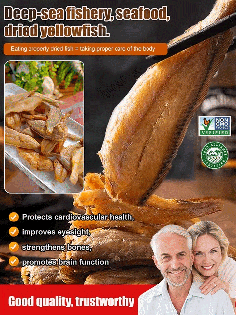 Premium Dried Yellow Croaker: Helps maintain clear blood vessels and supports your cardiovascular system in operating at peak performance.