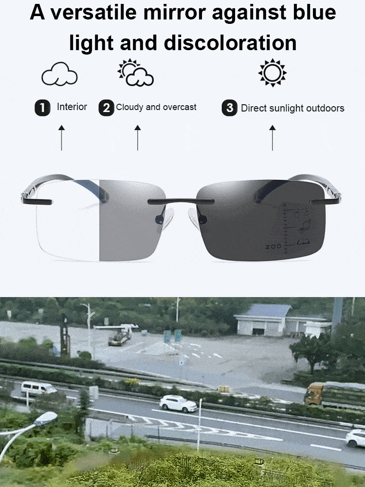 😻[100-700 Degree Autofocus] The photosensitive lenses transform into sunglasses even in sunlight, blocking 99.9% of harmful blue light and preventing glare.
