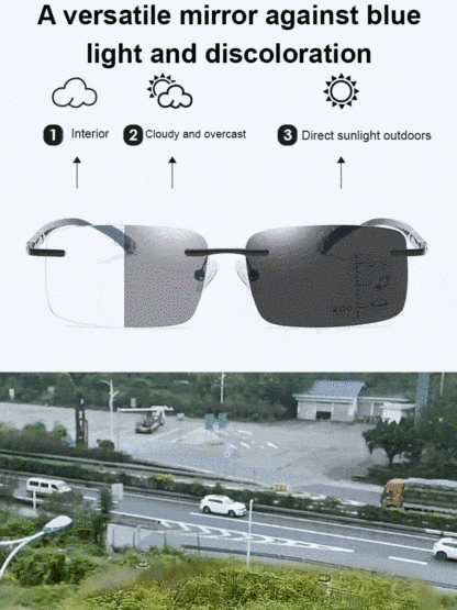 😻[100-700 Degree Autofocus] The photosensitive lenses transform into sunglasses even in sunlight, blocking 99.9% of harmful blue light and preventing glare.