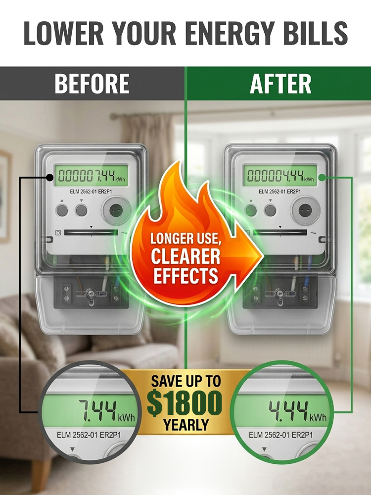 Officially certified by the U.S. Department of Energy, this smart technology stabilizes voltage and current, completely eliminating unnecessary power loss and reducing electricity bills by up to 50%.