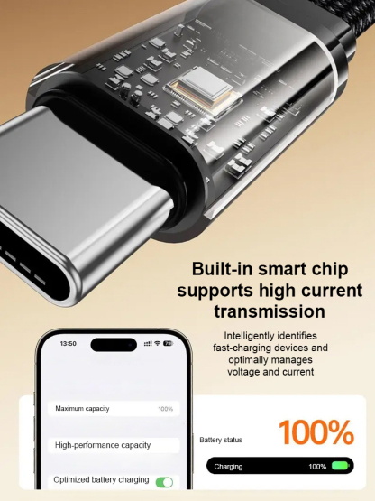 🥰Kabel 2 w 1 do szybkiego ładowania ze stopu cynku | Pełne ładowanie 240 W | Oglądanie i jednoczesne ładowanie bez przegrzania🎊