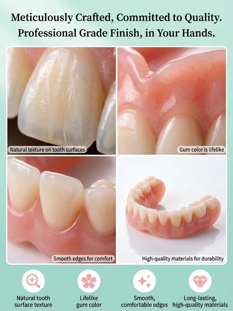 🔬 Obtenez instantanément un « sourire hollywoodien » parfait en une seule seconde ! Dites adieu aux implants dentaires coûteux et douloureux. Moulées à l'eau chaude pour un ajustement sur mesure — confortables et faciles à porter, même pour les personnes