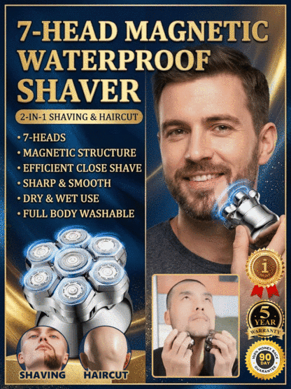 99.99% UVC sterilization; multi-functional, meeting shaving needs for head, face, body, and intimate areas. 100% waterproof.