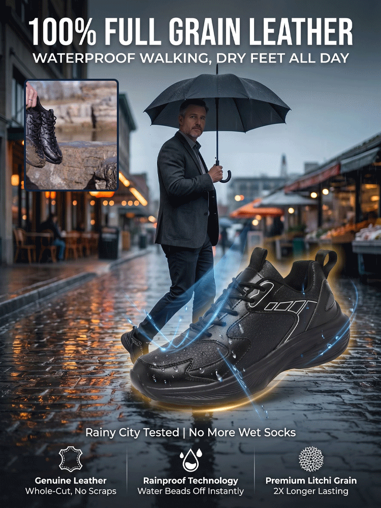 [Whole cowhide] Non-slip and durable men's sports shoes
