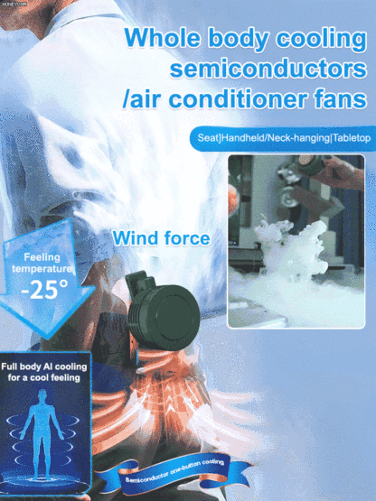 💨 Neck-mounted air conditioner fan with 360° surround airflow, bringing a cooling experience even at 40°C!