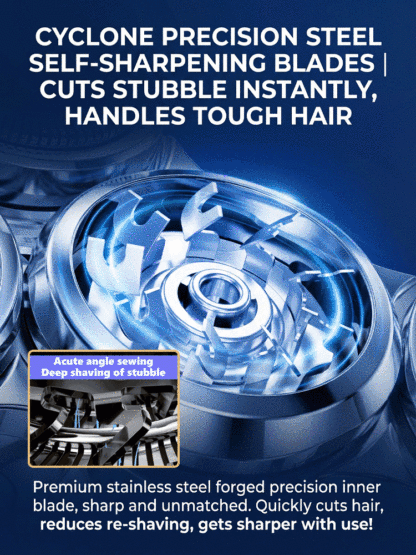 99.99% UVC sterilization; multi-functional, meeting shaving needs for head, face, body, and intimate areas. 100% waterproof.