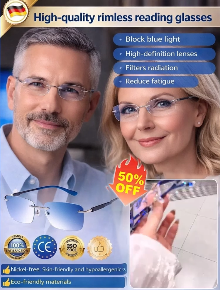 Timeless Diamond-Cut Rimless Reading Glasses for Lifelong Use