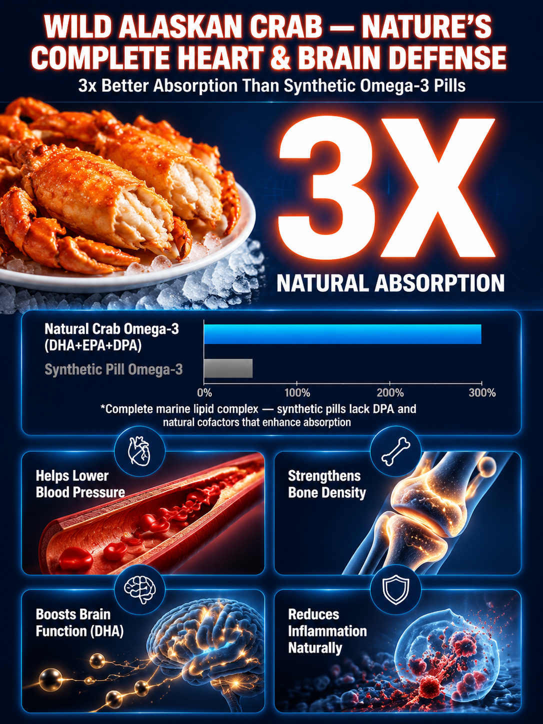 🚀 Geographic-Origin Crab: 1-bite to instant cellular vitality, No more fake seafood!