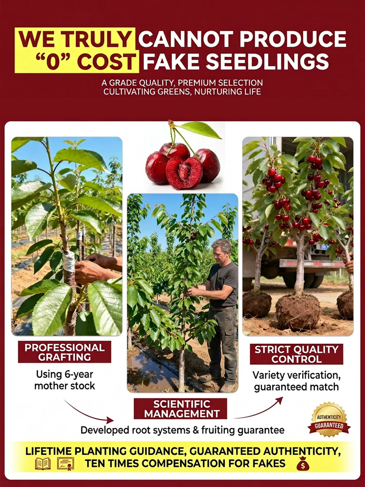 Non-GMO cherry seedlings, shipped with original soil🌍, 100% survival rate💯!