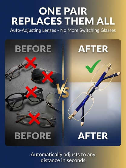 【Vision Restored to 20-Year-Old Condition】Smart Zoom Comfort Reading Glasses
