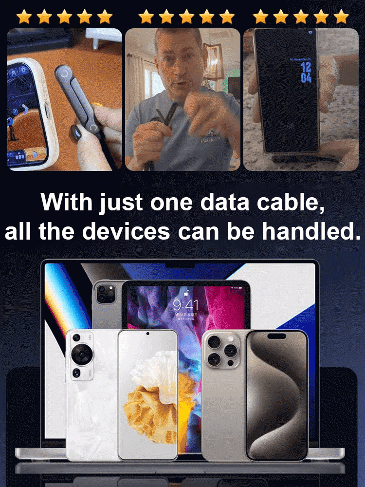 🥰Kabel 2 w 1 do szybkiego ładowania ze stopu cynku | Pełne ładowanie 240 W | Oglądanie i jednoczesne ładowanie bez przegrzania🎊