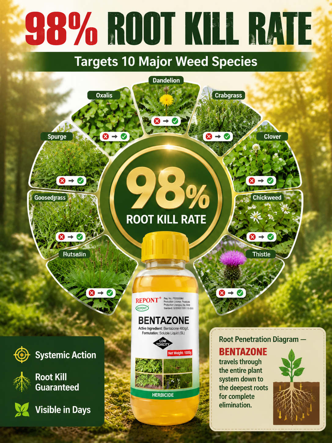 🔥 Weeds Never Grow Again! One spray kills them from the root, no weeds for 3 years!  🔬 【International Top Agricultural and Forestry Technology Laboratory】5 Years of Core R&D