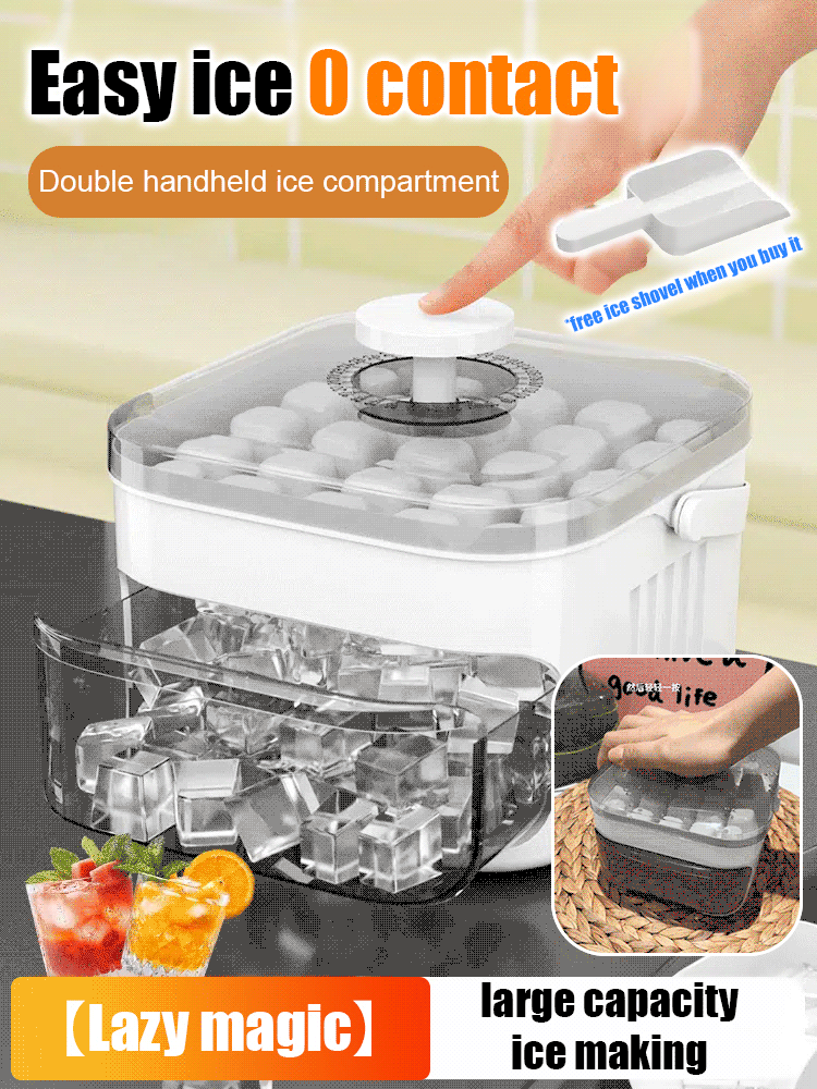 [The Ultimate Gadget for the Lazy] High-Capacity Ice Maker—No More Messy Hands!