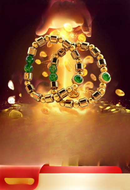 【อาจารย์ปลุกเสก】สร้อยข้อมือหยกโชคลาภร่ำรวย