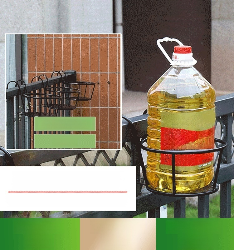 ที่วางกระถางดอกไม้กลมแบบแขวนราวระเบียงบ้าน