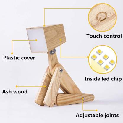 🐾Adorable Adjustable Puppy LED Wooden Reading Lamp with Touch Switch! 📚