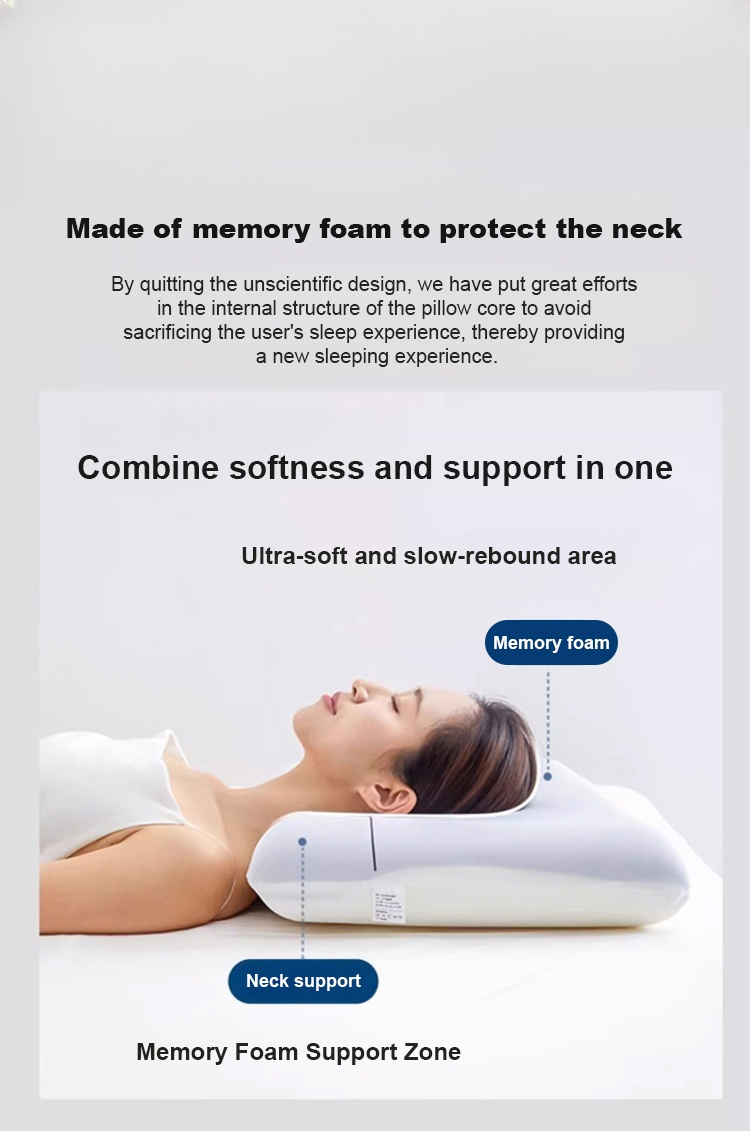 😴Slow rebound memory foam pillow 🥰Supports the cervical spine and improves forward neck tilt