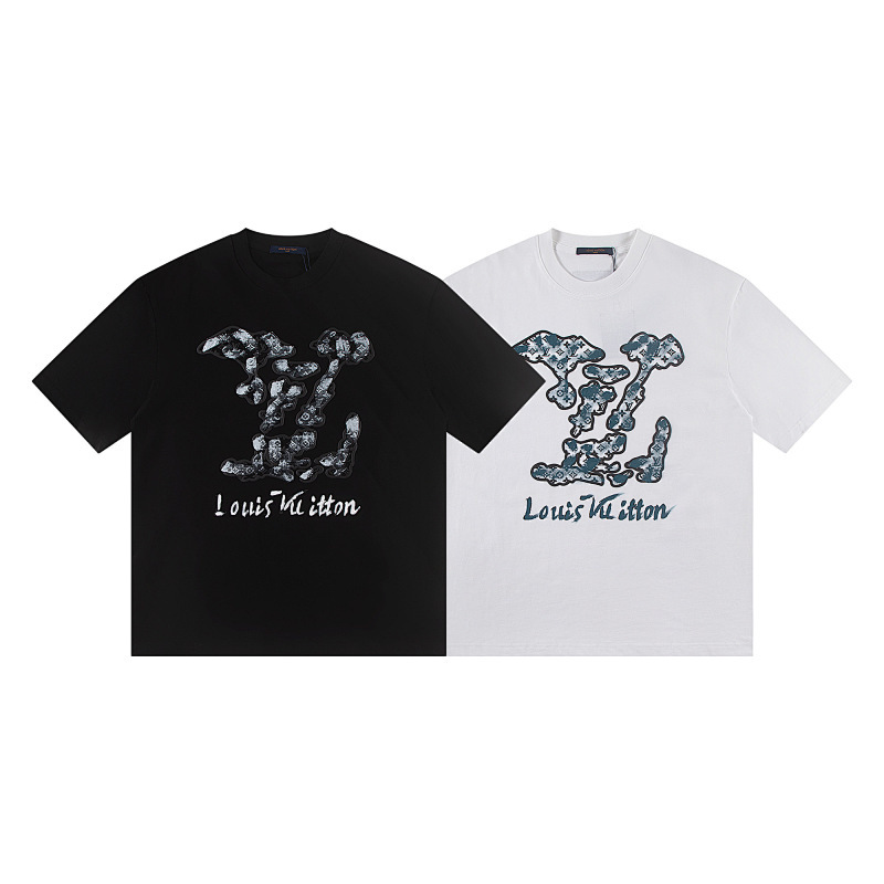 LOUIS VUITTON プリント文字入りクルーネックTシャツ