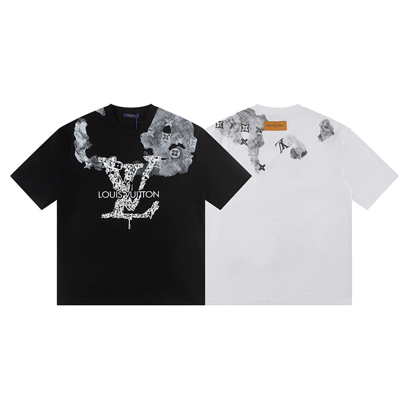 LOUIS VUITTON インクジェットプリントのクルーネックTシャツ