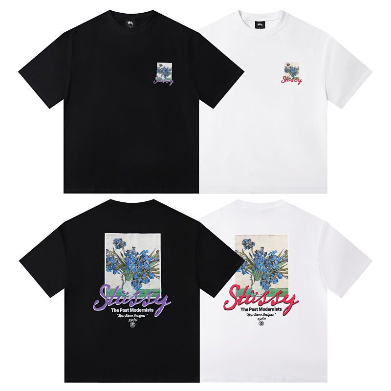 STUSSY ファッショナブルなカラフルプリントTシャツ