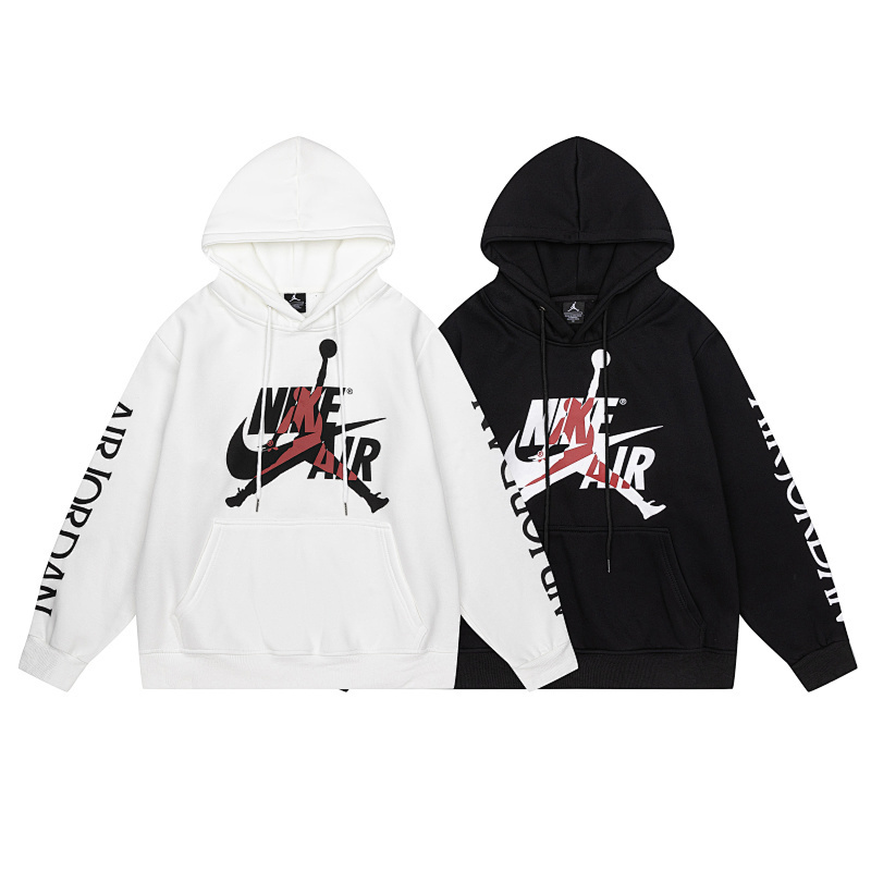 AIR JORDAN クラシックプリントのカジュアルフード付きスウェットシャツ