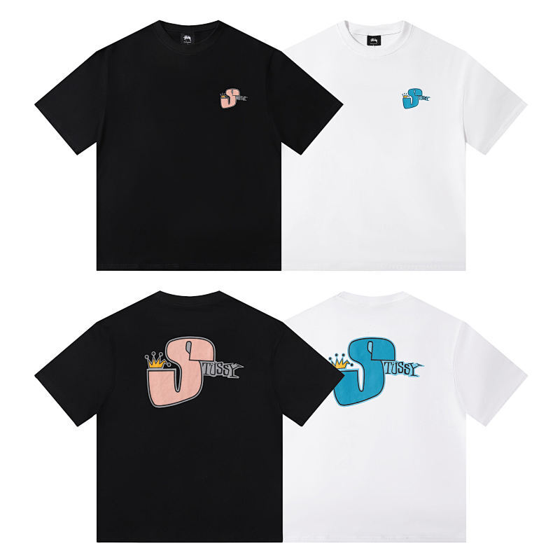 STUSSY ファッションプリントクルーネックTシャツ