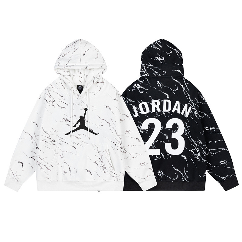 AIR JORDAN No.23 プリント入りピュアコットン製フード付きスウェットシャツ