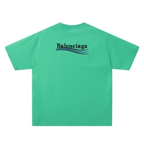 Balenciagaアルファベット刺繍入り カジュアルルーズシルエット クルーネック ユニセックス半袖 T シャツ