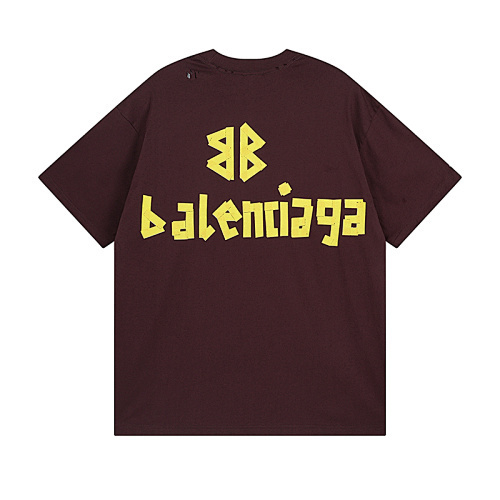 Balenciaga24SS テープシリーズプリント ウォッシュ加工半袖 T シャツ