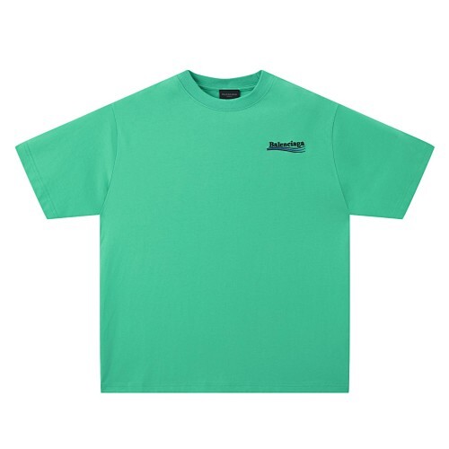 Balenciagaアルファベット刺繍入り カジュアルルーズシルエット クルーネック ユニセックス半袖 T シャツ