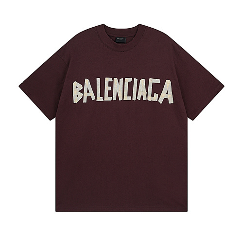 Balenciaga24SS テープシリーズプリント ウォッシュ加工半袖 T シャツ