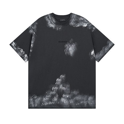 Balenciagaドロップショルダー ルーズフィット 刺繍入りグラフィティ半袖 T シャツ