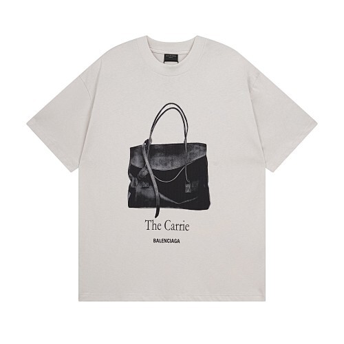 Balenciagaパリ 25SS ハンドバッグ ダイレクトプリント半袖 T シャツ