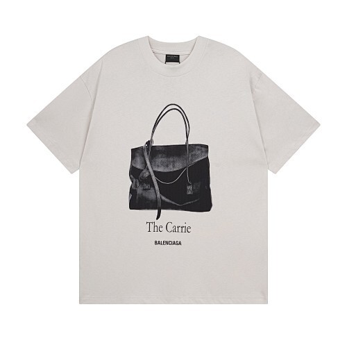 Balenciagaパリ 25SS ハンドバッグ ダイレクトプリント半袖 T シャツ