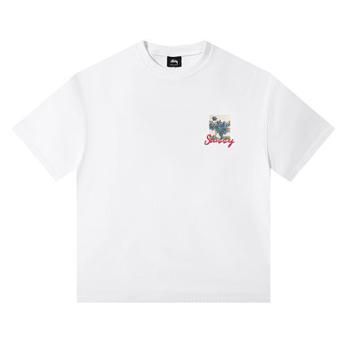 STUSSY ファッショナブルなカラフルプリントTシャツ