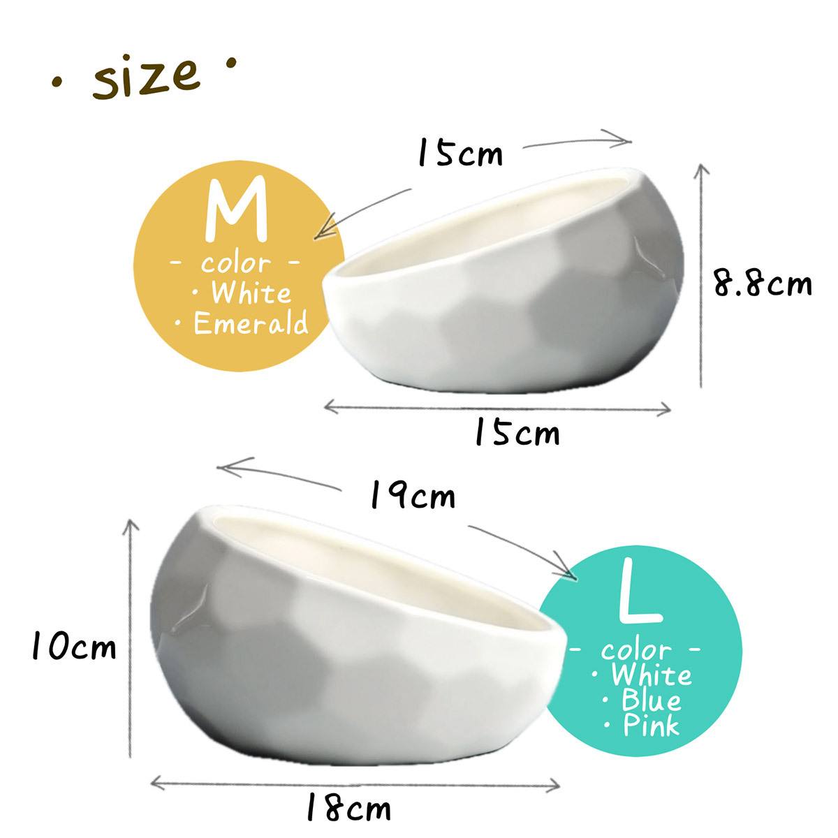 fuu 陶器のエサ入れ クリスタル Mサイズ 15×15×8.8cm