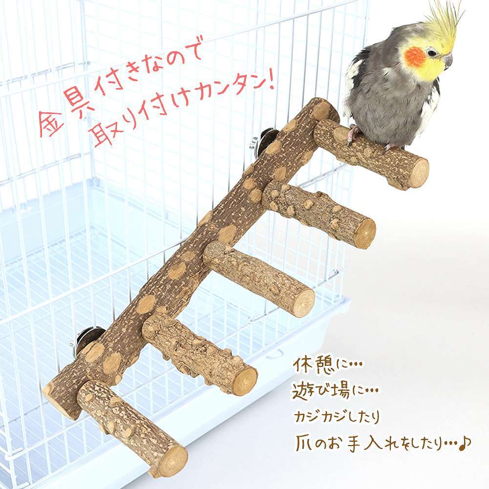 fuu 鳥・小動物用 ナチュラルウッド５連パーチ