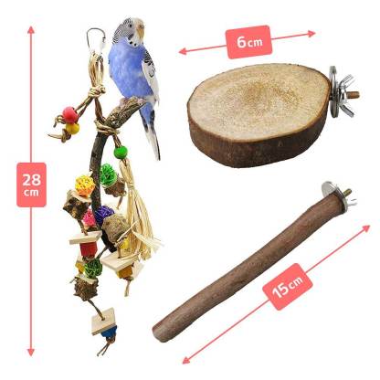 fuu 鳥・小動物の吊るすおもちゃ&ステップ４点set