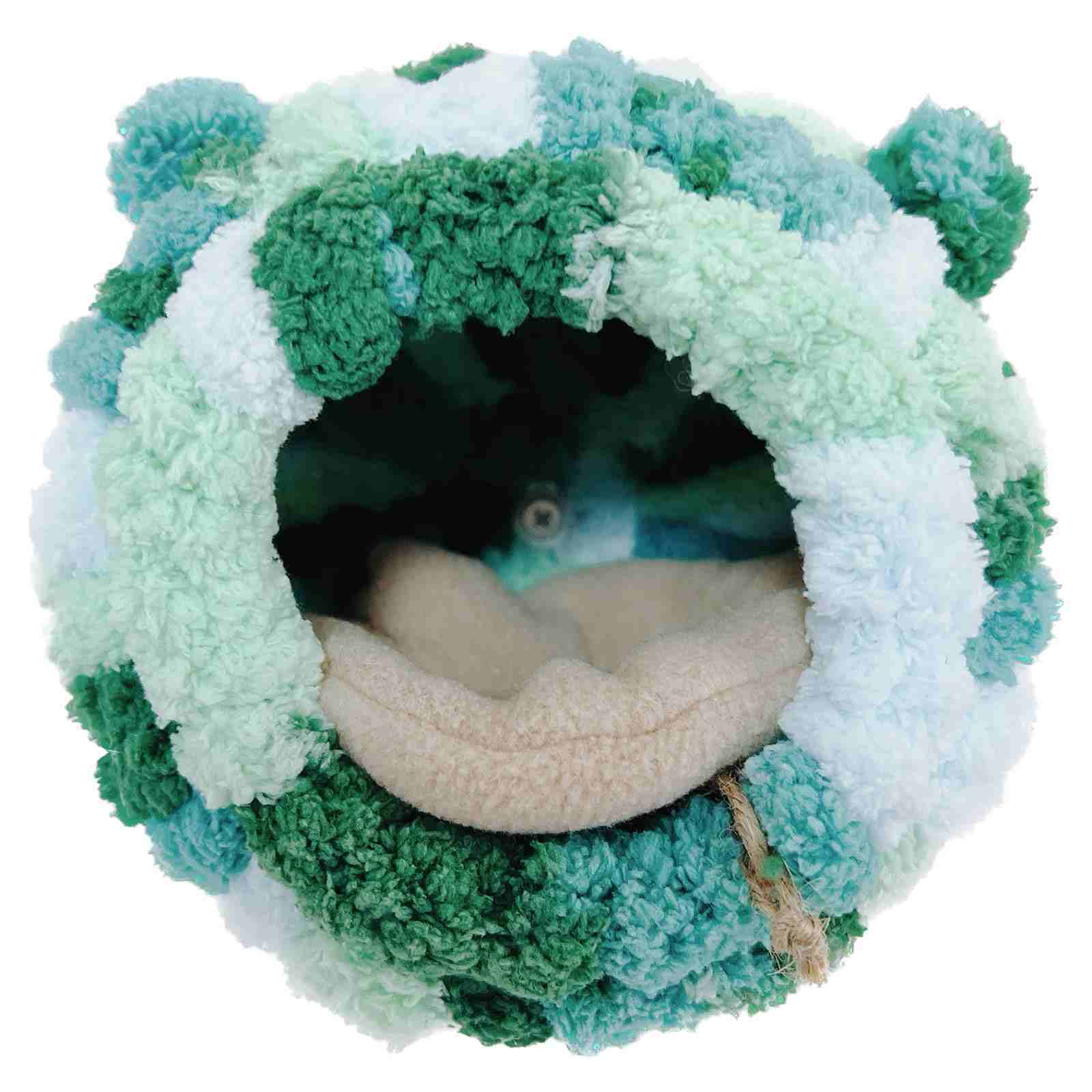 fuu 鳥・小動物の固定できるまーるいふわもこハウス耳つき