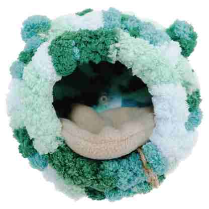 fuu 鳥・小動物の固定できるまーるいふわもこハウス耳つき