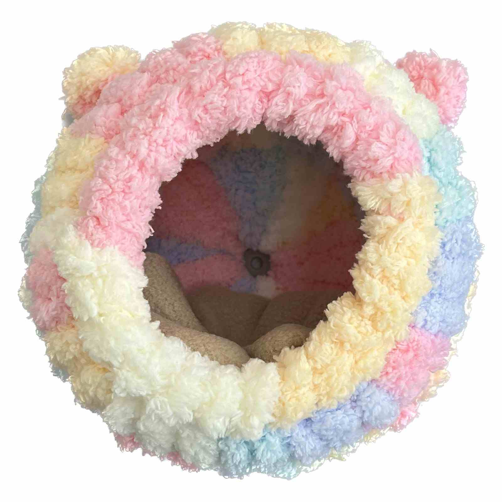 fuu 鳥・小動物の固定できるまーるいふわもこハウス耳つき