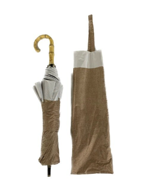 最強晴雨兼用ショートワイド傘ダンガリープリント　ベージュ　27394BE