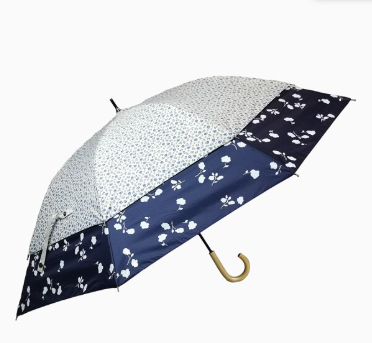 世界初の新機構　最強晴雨兼用トランスフォーム傘　フラワー＆フラワー　オフ白  27025OW