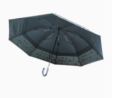 世界初の新機構　最強晴雨兼用トランスフォーム傘　猫柄　ベージュ  27019BE