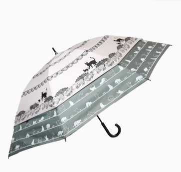 世界初の新機構　最強晴雨兼用トランスフォーム傘　猫柄　ピンク  27019PK